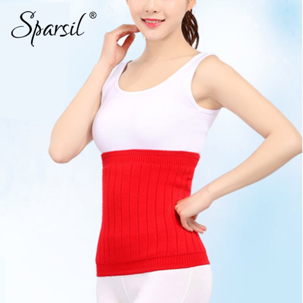 Sparsil-faja elástica de punto de Cachemira para mujer, faja adelgazante, forro polar grueso, Protector cálido a prueba de frío para invierno