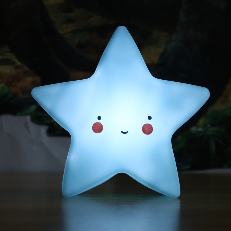 Led mini luz da noite dos desenhos animados fantasia estrela lua luz de cabeceira decoração do quarto do bebê alimentação luz da noite crianças presente brinquedo