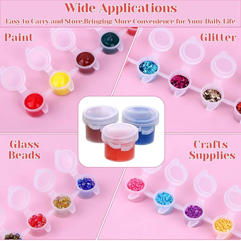 240 Miếng Trống Sơn Nồi, 40 Que Acrylic Mini Bình Chứa Sơn Dải Lưu Trữ Với Nắp Đậy Dành Cho Nghệ Thuật Và Hàng Thủ Công Sơn 3Ml
