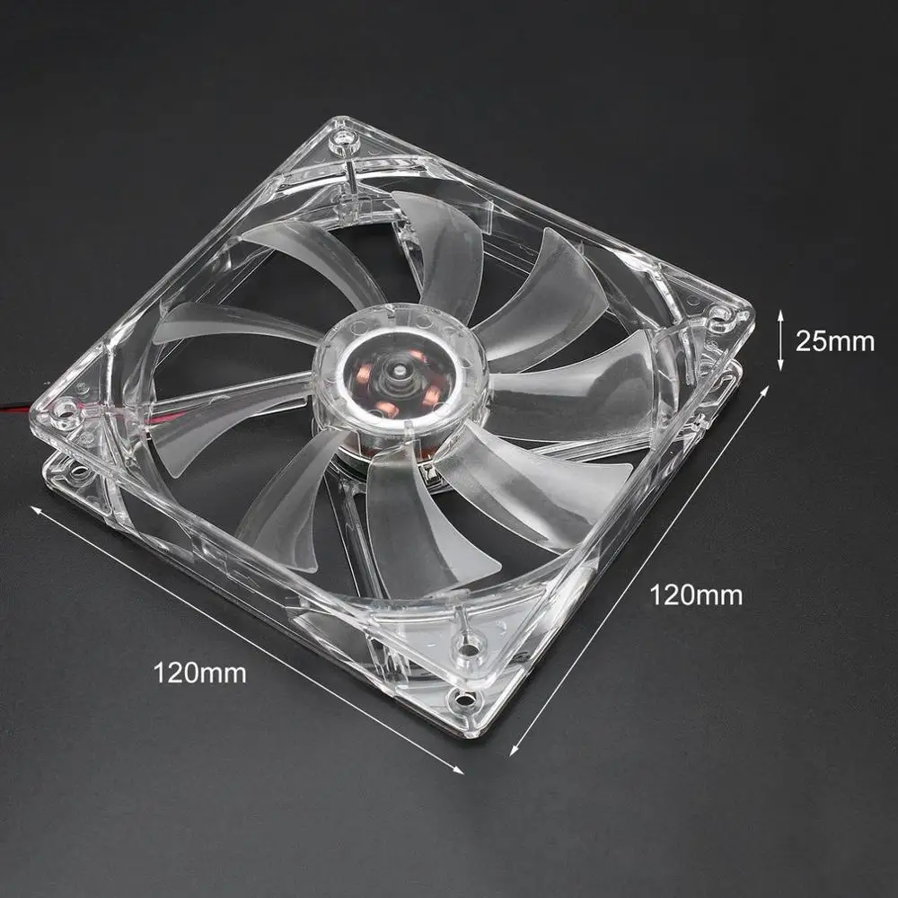 120 mm PC-Computerlüfter, 4 LEDs, Gehäuse, bunter Lüfter, Kunststoff, 12 cm Lüfter für Computergehäuse, CPU-Kühler, Kühler pk arsylid-Kühler