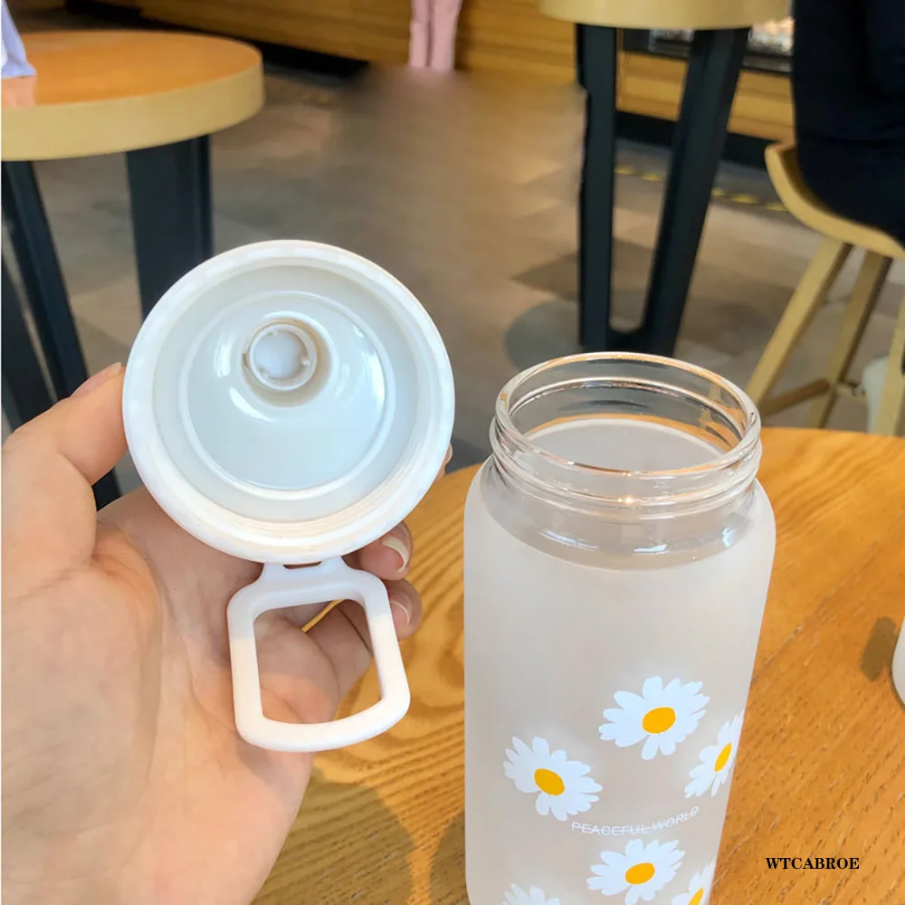 Botol air transparan 506ml, botol air saya mode buram dengan sedotan bebas Bpa, botol air transparan dapat digunakan kembali untuk Olahraga