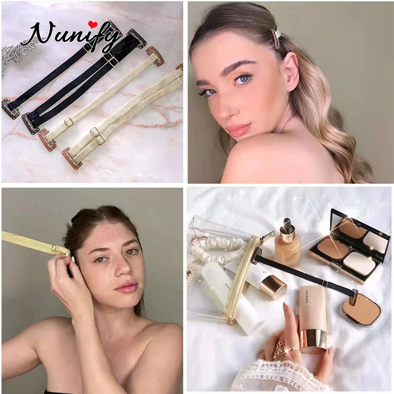 Nunify-banda para el cabello con Clip, correas elásticas para evitar que el cabello cubren los ojos y la cara, banda elástica ajustable para cabello largo