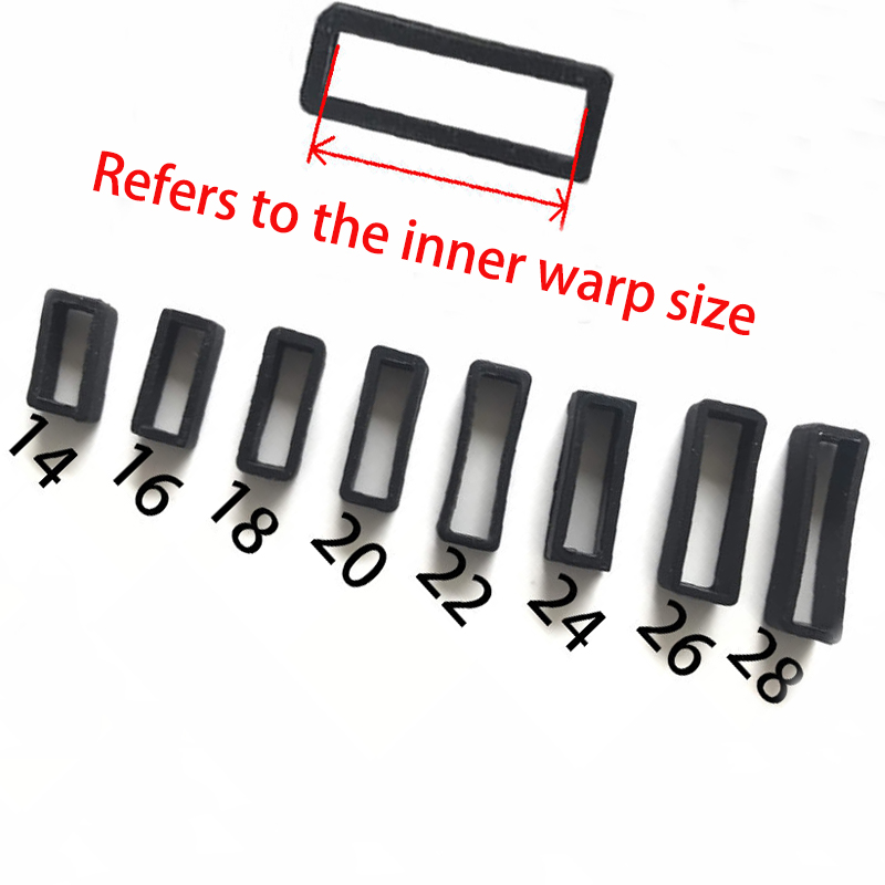 2 個 5 個黒時計バンド 12 14 16 18 20 22 24 26 28 ミリメートルストラップループリングシリコーンゴム時計バンドアクセサリーホルダーロッカー