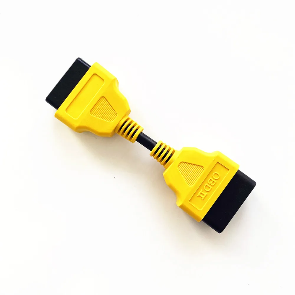 Cabo de extensão obd2 para carro obd2, 16 pinos macho para fêmea, cabo de extensão, cabo amarelo, adaptador de interface de diagnóstico obd2