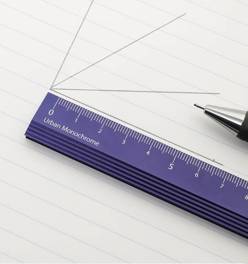 KOKUYO-Regla de aluminio multifuncional de alta precisión, estilo Retro, papelería para estudiantes, regla translúcida/plegable, 18cm, Japón