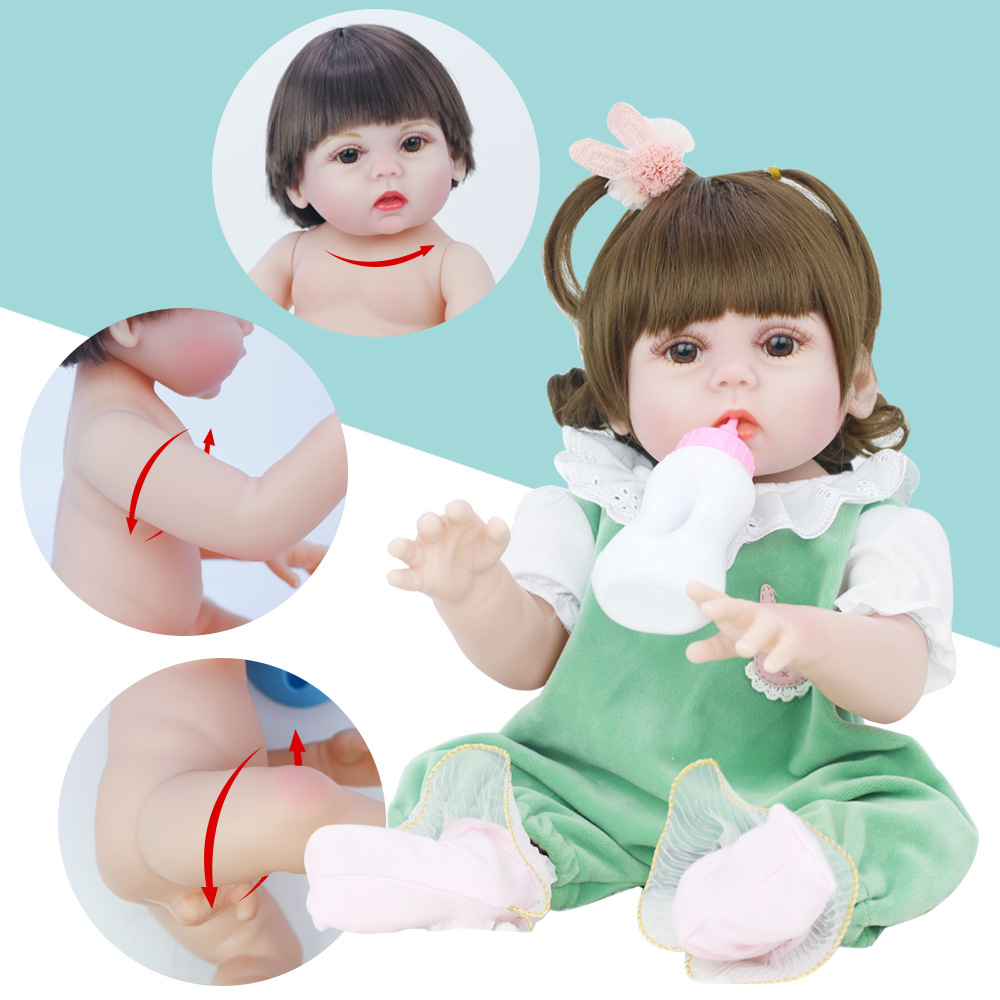 53Cm Boneka Bayi Balita Perempuan Merah Muda Putri Lembut Vinil Tubuh Minum Air dan Kencing Fungsi 3D Mata Lucu Boneka Hadiah Mainan