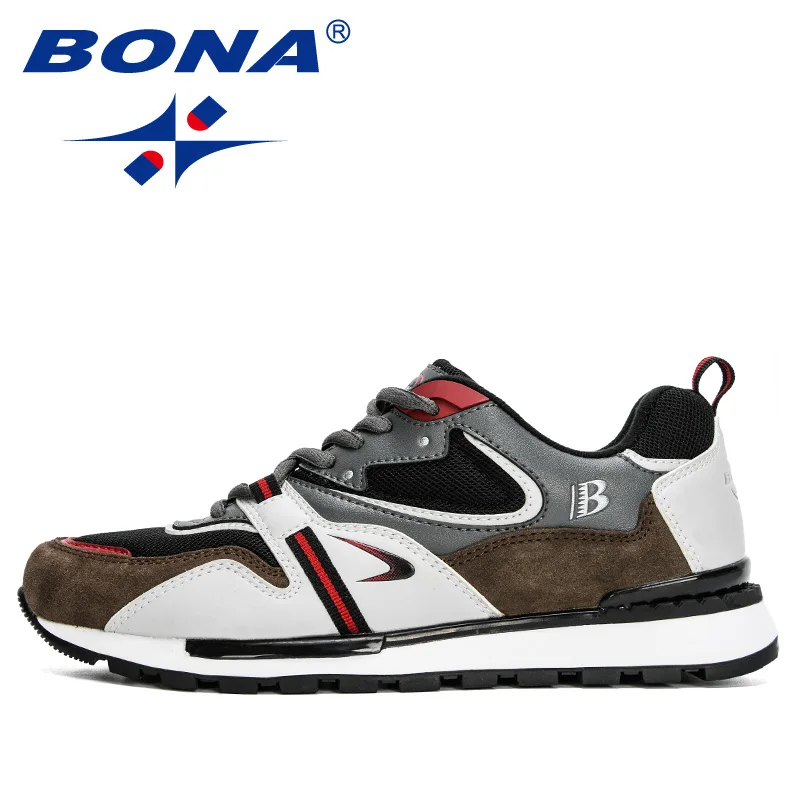 BONA นักออกแบบใหม่ Action หนังกีฬารองเท้ารองเท้าผ้าใบรองเท้าวิ่งรองเท้าผู้ชายเทนนิสชายเดินรองเท้าอินเทรนด์ฟิตเนส
