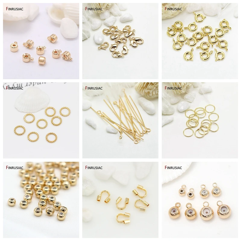 3Mm/4Mm Calotte Lọn Uốn Đính Hạt Đầu Nút Thắt Bao Tiếp Tế Cho Trang Sức Mạ Vàng 14K Cổng Kết Nối Kẹp khóa Phụ Kiện Thành Phần