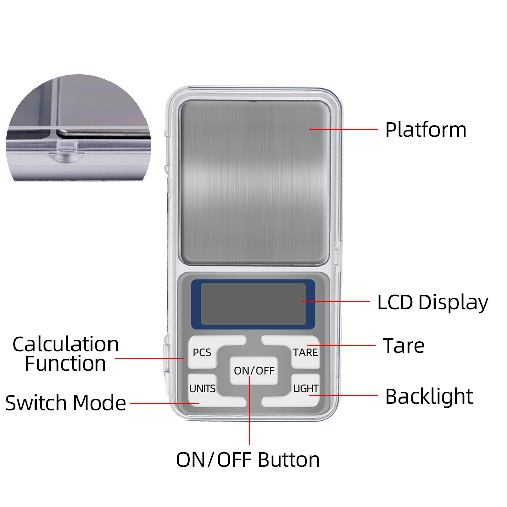0,01g Schmuck waage Gewicht Diamant waage 500g/200g/1000g hochpräzise elektronische Küche mit digitaler Tasche Mini-Waage