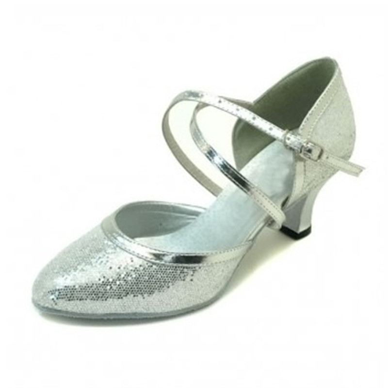 Geschlossene Zehe Salsa Tanzschuhe Frauen Latin Dance Schuhe Glitter High Heels 5 cm 6 cm 7 cm Ballsaal Tango tanzen Schuhe Frau Sandalen