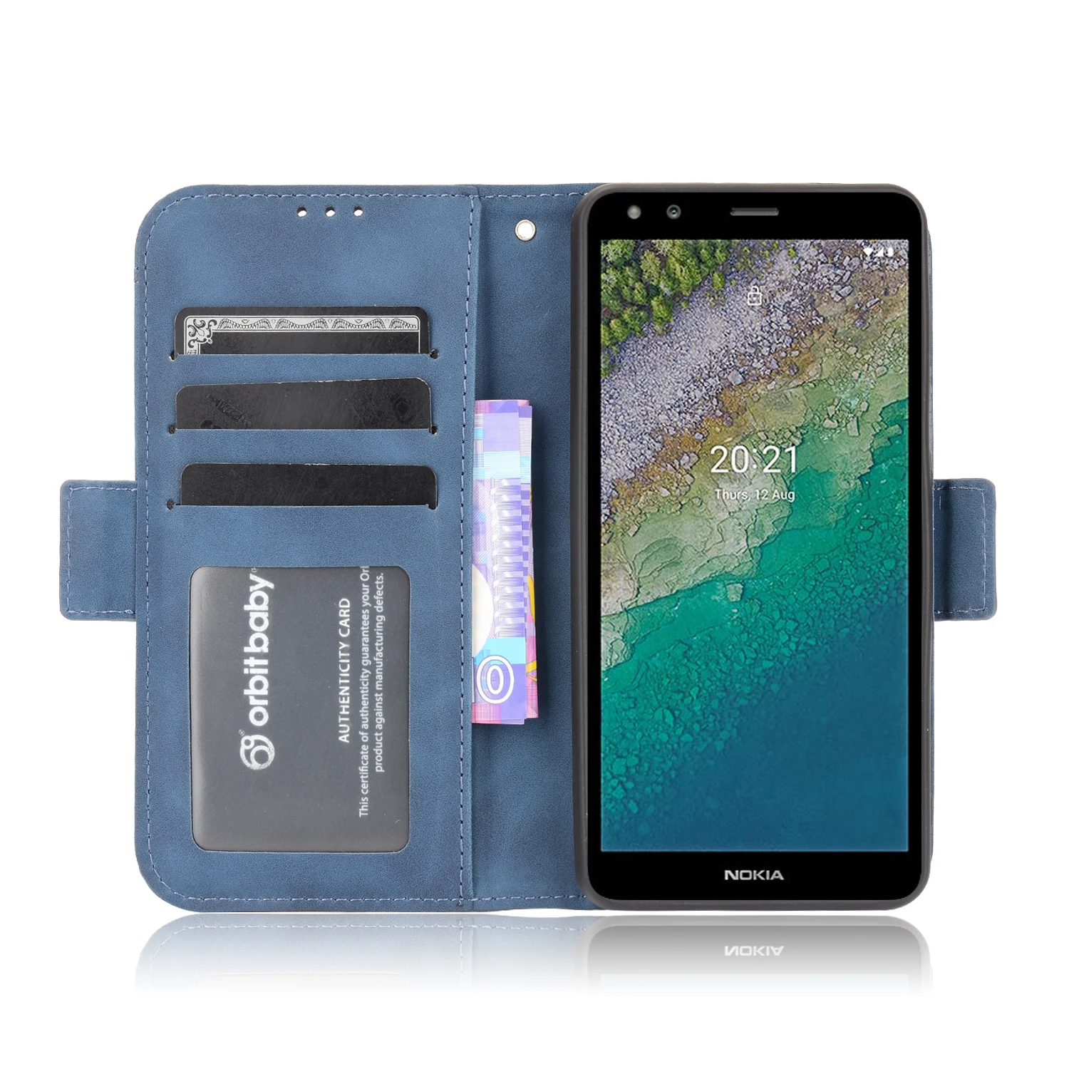 Untuk Nokia C01 Plus Casing Dompet Kulit Premium Sampul Slot Multi Kartu Flip Kulit untuk Nokia C01 Plus C01Plus Casing 5.45"