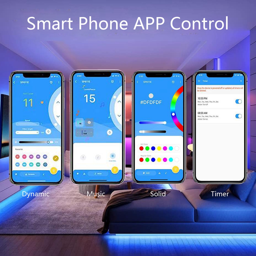 USB/DC WS2812B WS2811 Bluetooth Musik LED Streifen Controller SP611E IR38 Tasten Fernbedienung APP Für Adressierbare LED Beleuchtung DC5V-24V