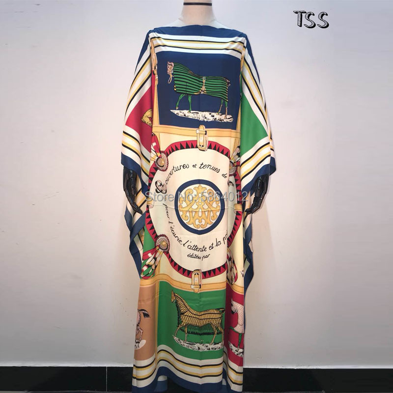 África moda blogger recomendar popular impresso seda kaftan maxi vestidos soltos verão praia boêmio kaftan vestido longo para senhora