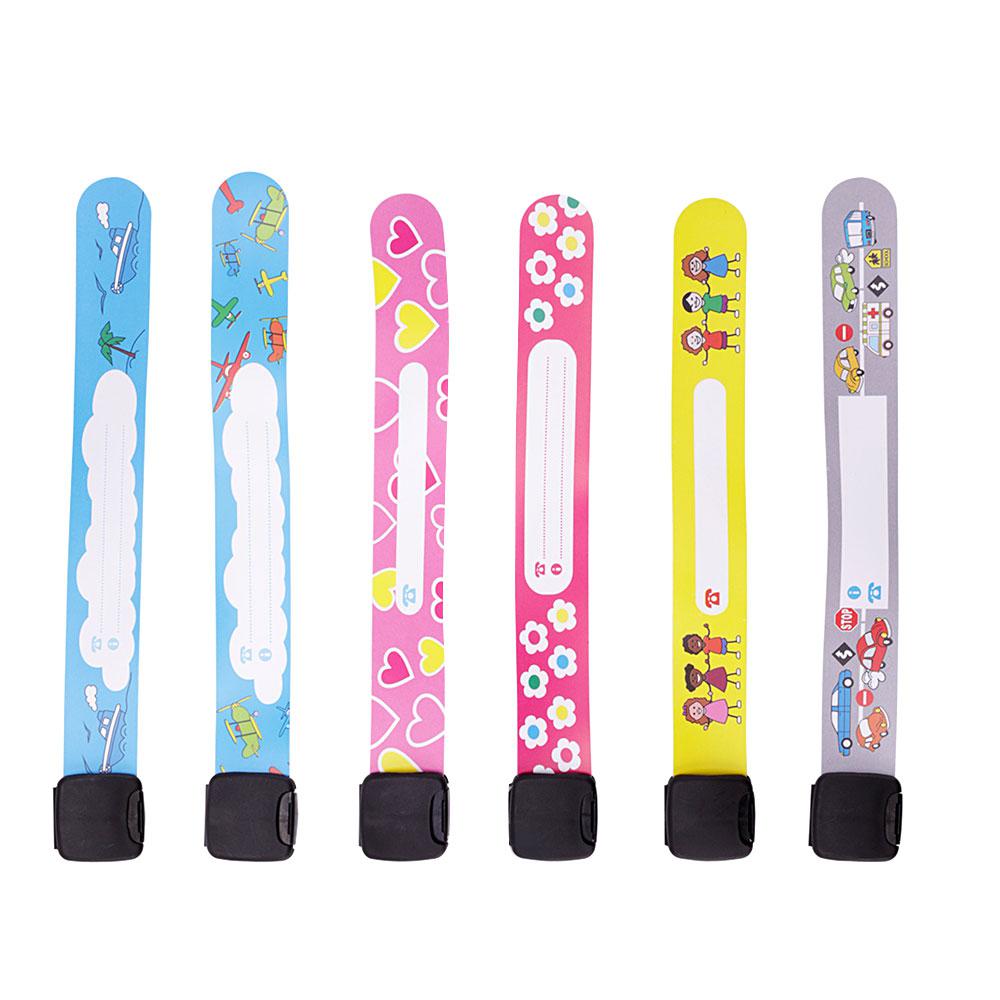 8 uds/12 Uds pulseras de seguridad ajustables reutilizables pulseras para niños viaje evento viaje en el campo actividad al aire libre impermeable