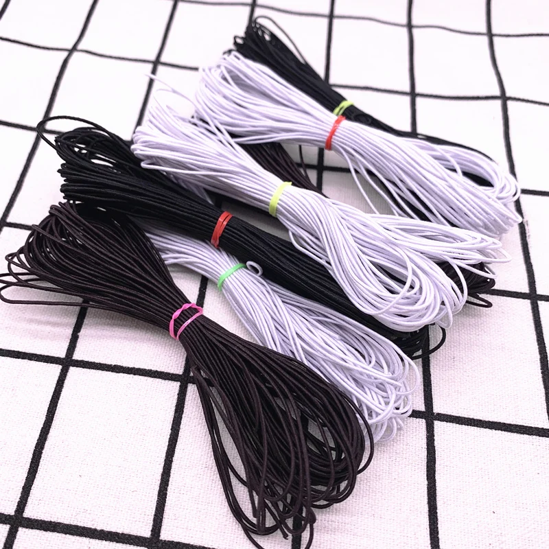 1,0mm 10 yardas/lote banda elástica redonda de alta elasticidad cordón elástico accesorios de costura Diy