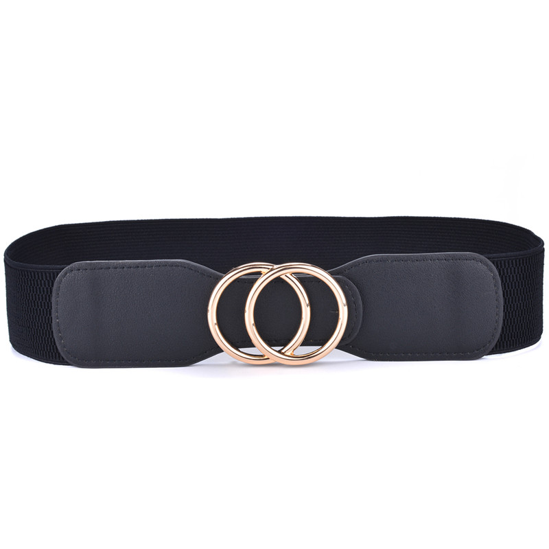 Faja para mujer, cinturones elásticos de cintura ancha con anillos dobles, fajas con hebilla para mujer