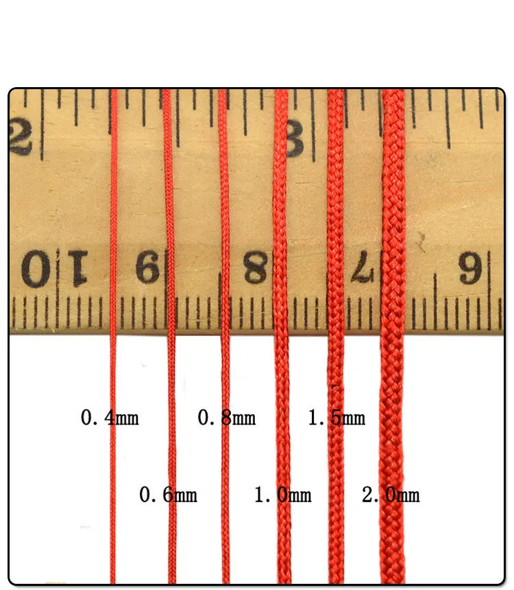 45 metros 0,4 0,6 0,8 1 1,5mm hilo de nailon para pulsera nudo chino Kumihimo macramé hilo trenzado cadena fabricación de joyas