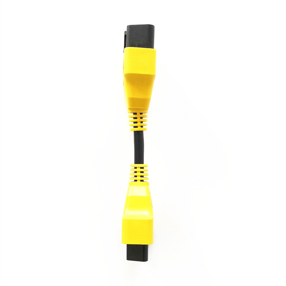 Cable de extensión OBD 2 amarillo 13CM macho a hembra uso 16 pines OBD 2 enchufe adaptador de extensión Cable conector divisor