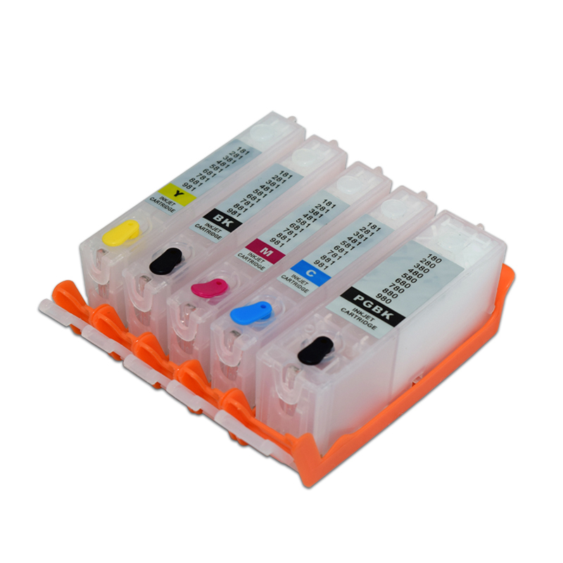 Cartucho de tinta recargable PGI 580 581 con Chip permanente para impresora Canon PIXMA Ts705 TR7550 TR8550 TS6150 TS8150 TS9150 TS9155
