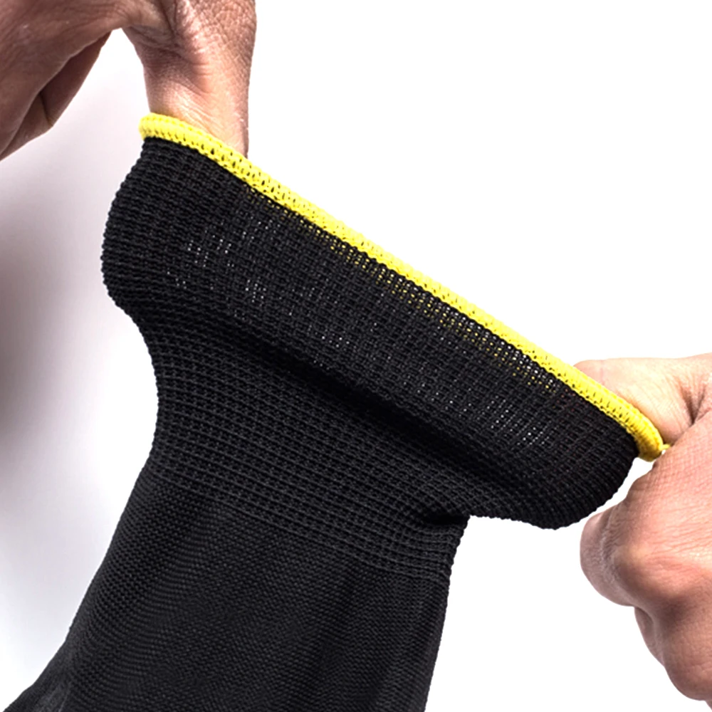 12 คู่ S/M/L ไนลอน PU ความปลอดภัยถุงมือทํางาน Builders Grip สําหรับปาล์มถุงมือเคลือบช่างไม้พนักงานซ่อมบํารุงอุปกรณ์