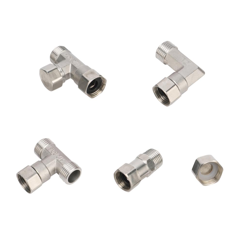 1/2 "BSP macho/hembra rosca de acero inoxidable Tee/codo/recto/conector de enchufe acoplador de agua adaptador reductor de ajuste de plomería