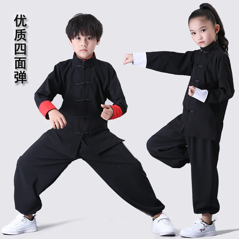 Kampfsportbekleidung für Jungen und Mädchen, Übungskleidung, chinesische Kung-Fu-Tai-Chi-Kleidung, langärmelige Trainingskleidung für Leistung