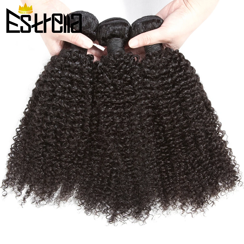Aplique de cabelo humano encaracolado brasileiro, 1/3/4 peças, remy, cabelo humano, pacotes encaracolados, cor natural, 8 "-28", extensões de cabelo