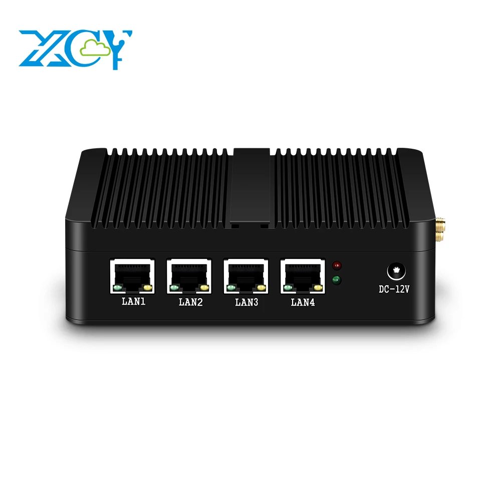 Xcy computador industrial mini pc j4125 fanless intel celeron j1900 windows 10 linux ubuntu desktop pfsense firewall barebone