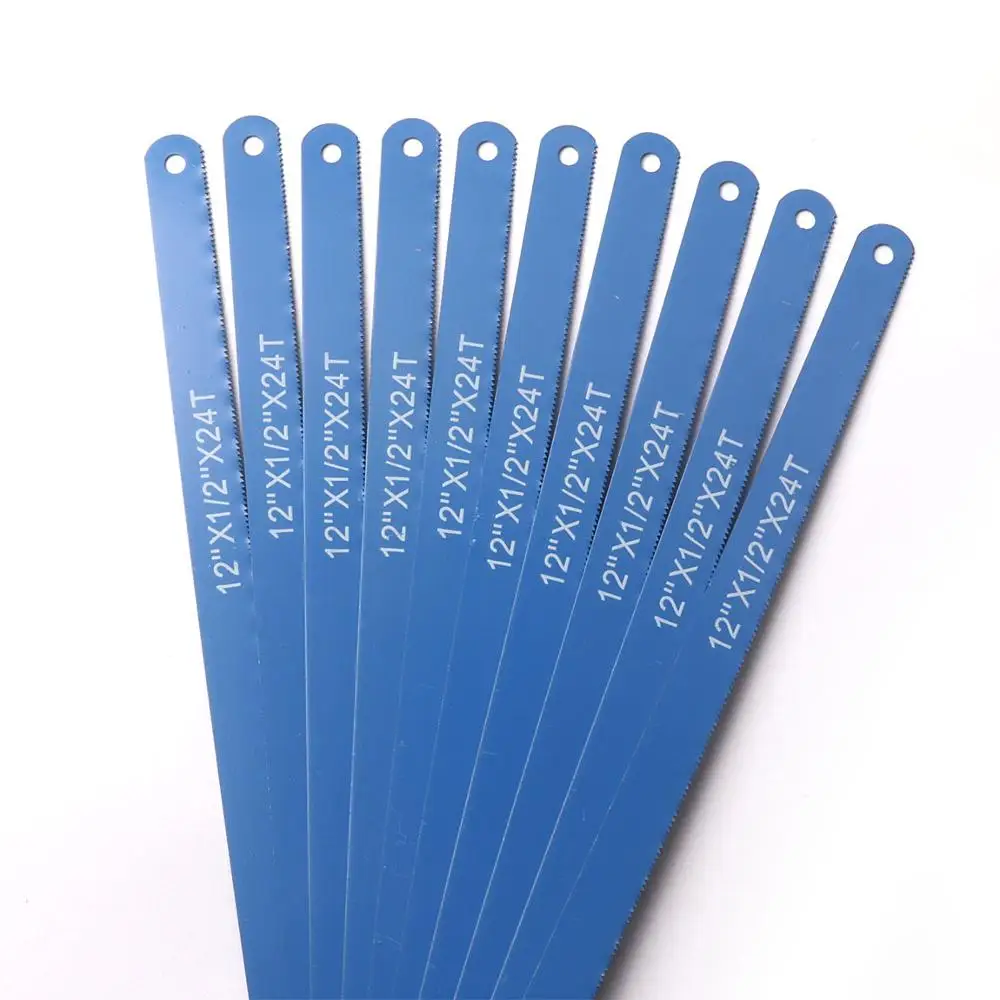 10 Chiếc Màu Xanh Đen Thép Carbon Lưỡi Cưa Lưỡi Dài 300 Mm Gia Công Kim Loại Lưỡi Dao Cắt Kim Loại Dụng Cụ Phụ Kiện