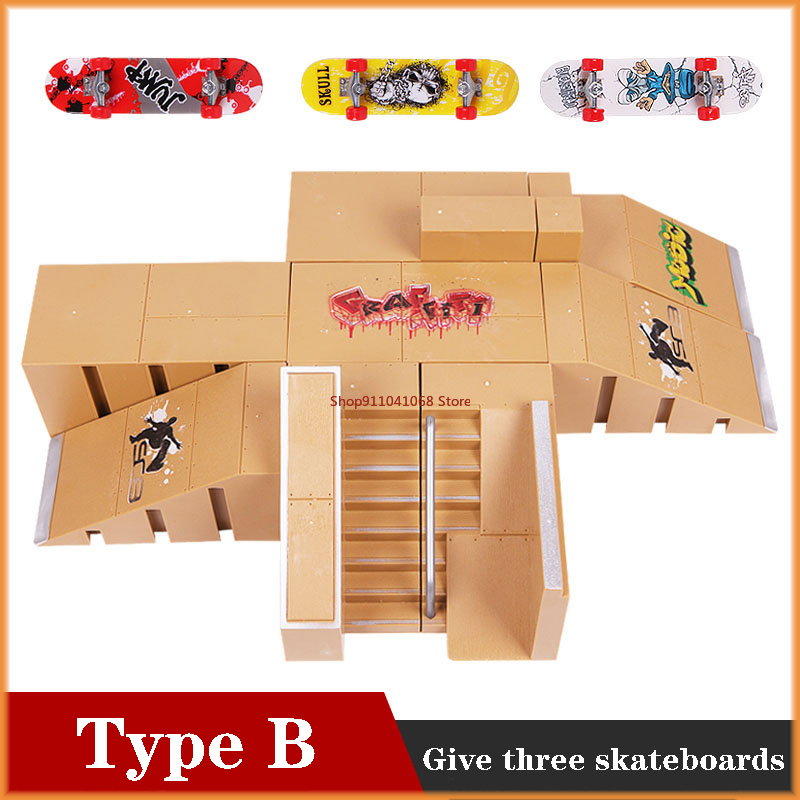 สเก็ตบอร์ดนิ้วสเก็ต Park Ramp สําหรับ Tech Practice Deck เด็กชุดของขวัญ Fingerboard ของเล่น