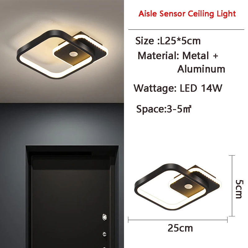 Cơ Thể Con Người Cảm Ứng Đèn LED Ốp Trần Đèn Hành Lang Lối Đi Bên Trong Vòng Cảm Biến Chuyển Động Cảm Biến 9W 14W 16W cho Phòng Khách Hiên Nhà 220V