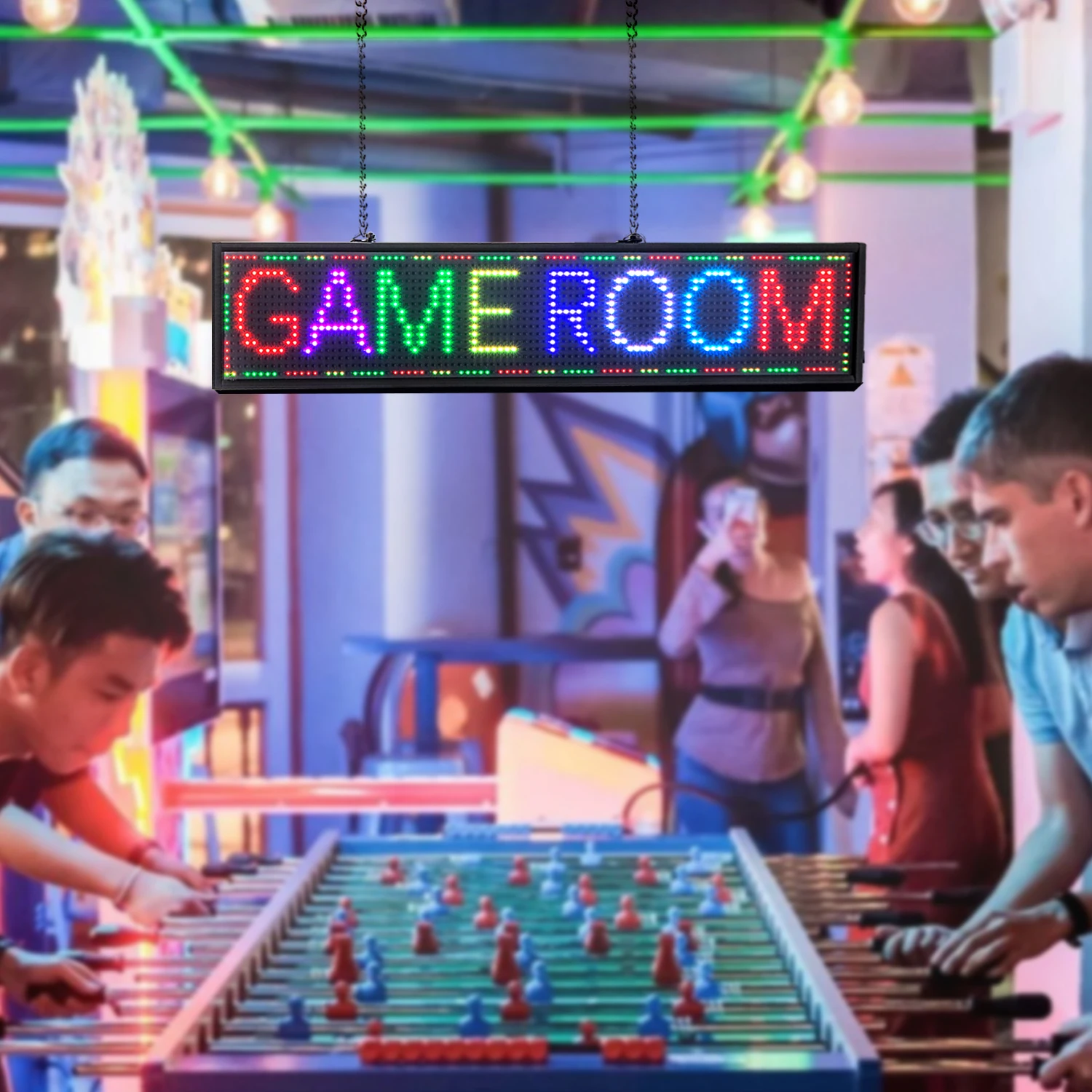 Tablero de mensajes de desplazamiento P5, señal de información a todo Color, WiFi, tablero Led programable, publicidad para negocios, tienda, cafetería, 50CM