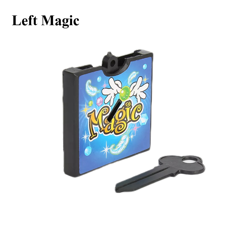 Caja de monedas con llave para trucos de magia, accesorios de magia de calle para niños, regalo, trucos de ilusión, mentalismo