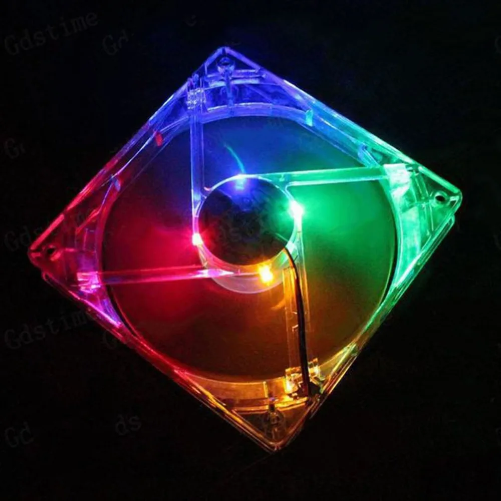 120 mm PC-Computerlüfter, 4 LEDs, Gehäuse, bunter Lüfter, Kunststoff, 12 cm Lüfter für Computergehäuse, CPU-Kühler, Kühler pk arsylid-Kühler