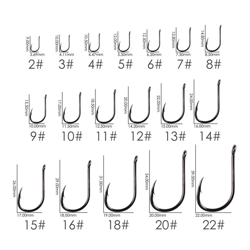 Bộ 50/20 Cái/hộp Vòng Tròn Cá Chép Mắt Lưỡi Câu Size 2-22 # Vòng Mắt Nhật Bản Fishhooks Câu Cá móc Đơn Jig Cá Móc Câu