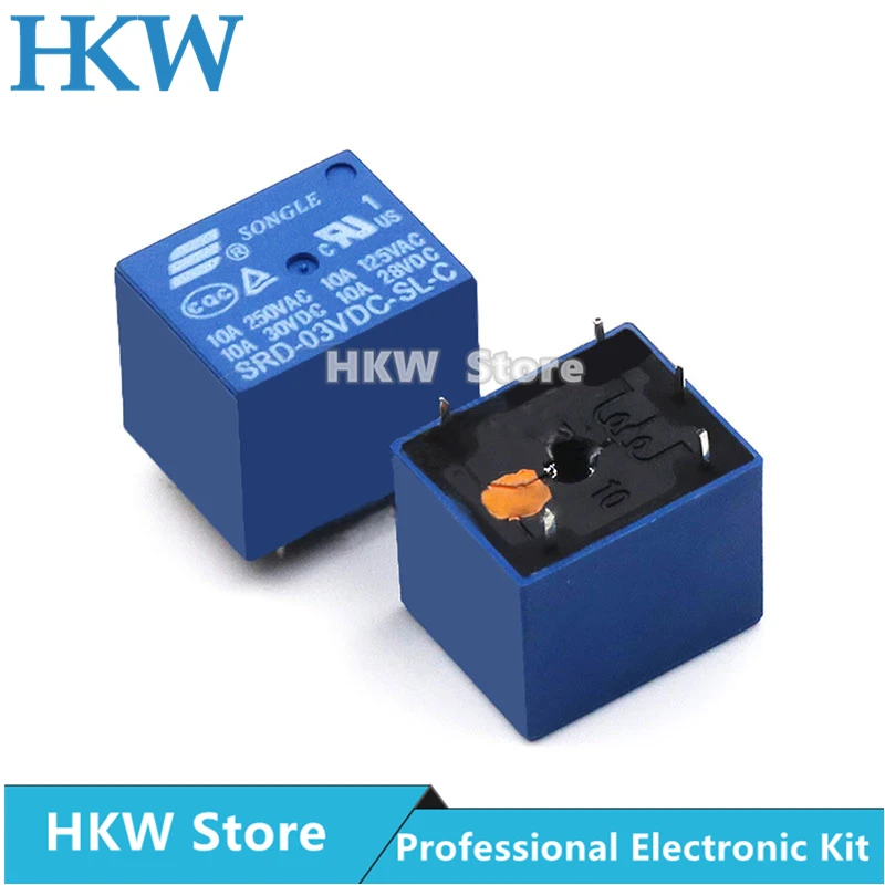 10 Chiếc Tiếp SRD-03VDC-SL-C SRD-05VDC-SL-C SRD-24VDC-SL-C SRD-12VDC-SL-C 3V 5V 6V 9V 12V 24V 48V 10A 250VAC 5PIN Rơ Le Relais