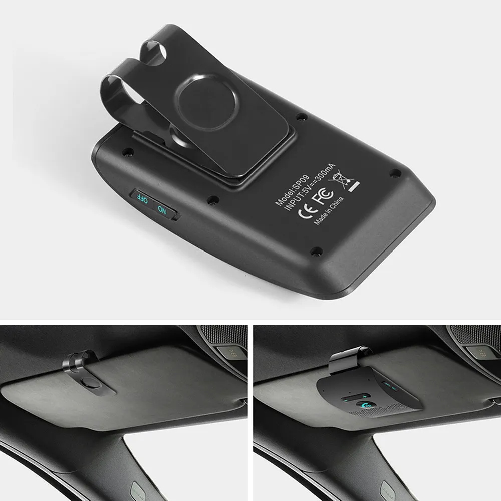 Loa Bluetooth Cầm Tay Xe Hơi Áo Chống Nắng Tôn Kẹp Thiết Bị Nhận Tín Hiệu Âm Thanh Không Dây Loa Nghe Nhạc Micro Kép