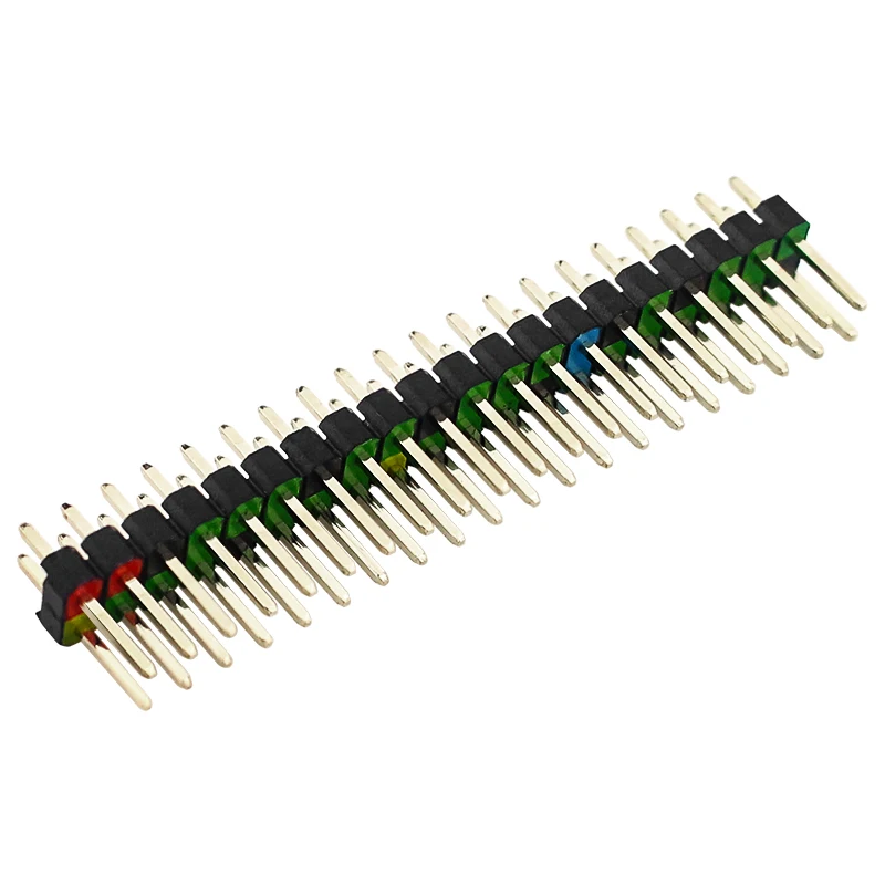 1PCS 2x20 Pin GPIO Header Bunte Mark Verhindern Falsche Stecker Zweireihig Männlich Pin Header Gerade Stecker für Raspberry Pi Null 2 W