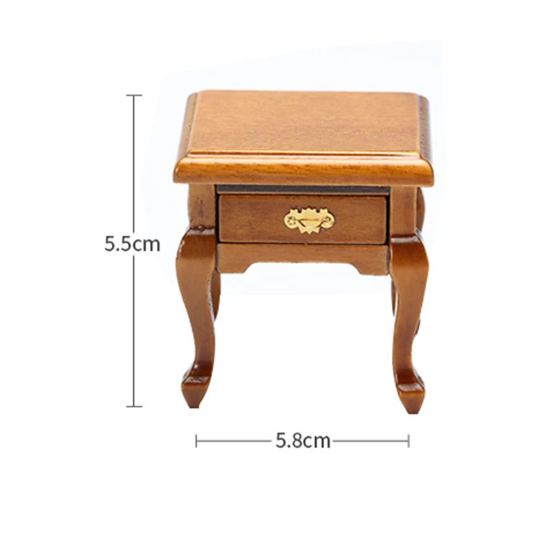 1 Chiếc 1/12 Nhà Búp Bê Thu Nhỏ Đồ Nội Thất Bằng Gỗ Đầu Giường Ngăn Kéo Bàn Nightstand Tủ