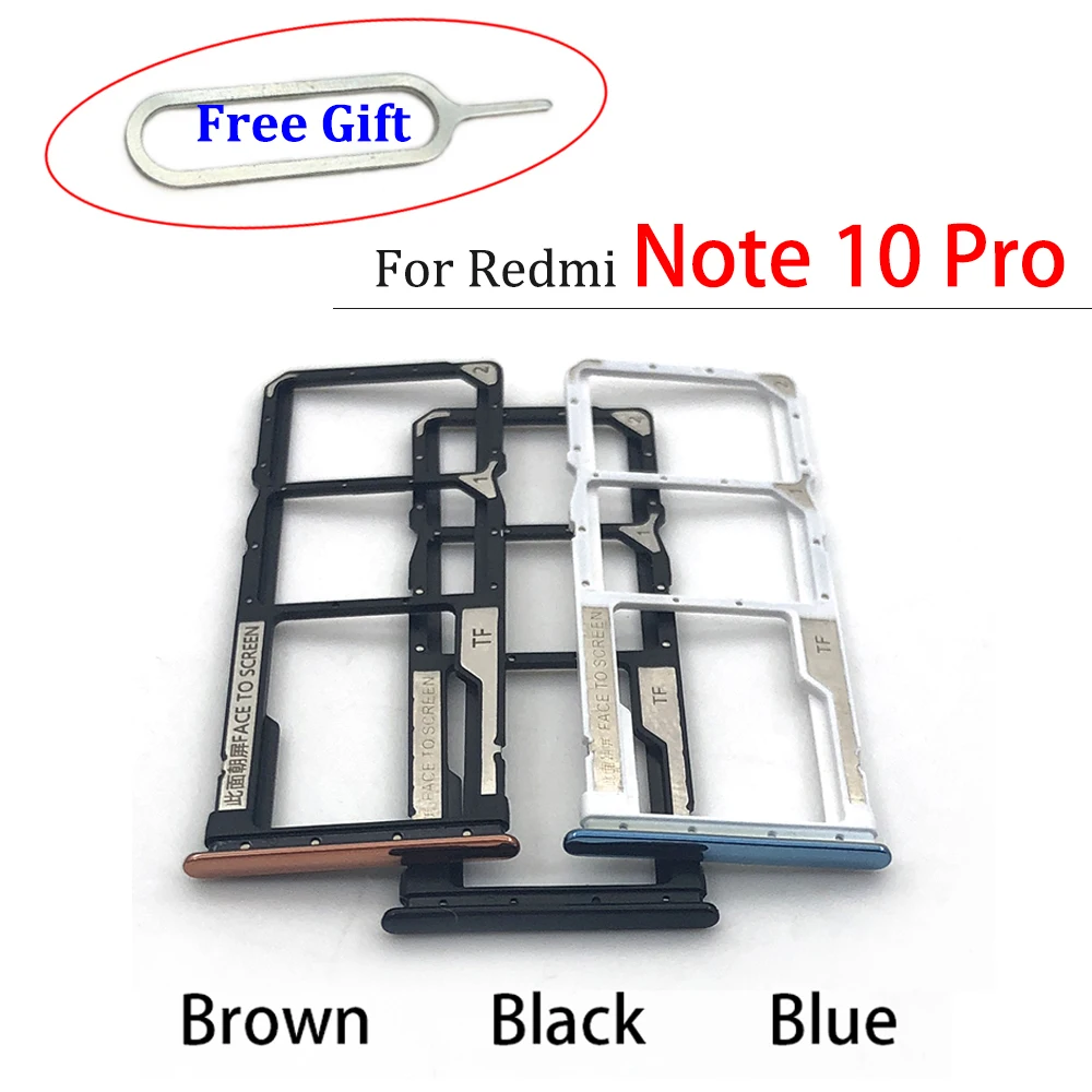 Năm 100% Ban Đầu Mới SIM Thẻ Chip Khe Cắm Ngăn Kéo Thẻ SD Khay Đựng Adapter Dành Cho Xiaomi Redmi Note 10 Pro/lưu Ý 11 4G + Tặng Pin Dụng Cụ