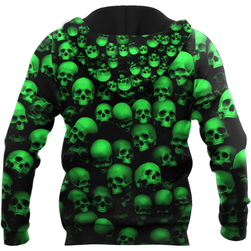 Hijau Tengkorak Pola Lucu 3D Dicetak Hoodie Pria Musim Gugur Harajuku Uniseks Kasual Pullover Streetwear Jaket Tracksuit DK233