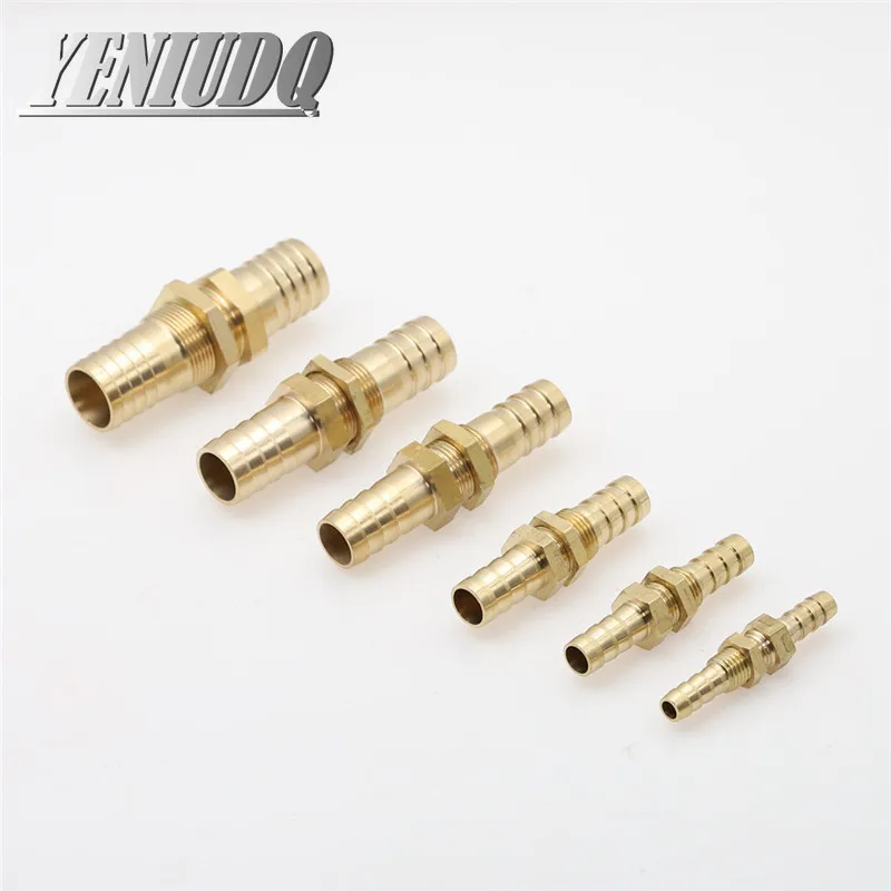 Ống 6 8 10 12 14 16Mm Hose Barb Vách Ngăn Bằng Đồng Kẽm Gai Ống Ống Nối Kết Nối Adapter Dành Cho khí Nhiên Liệu Nước Đồng
