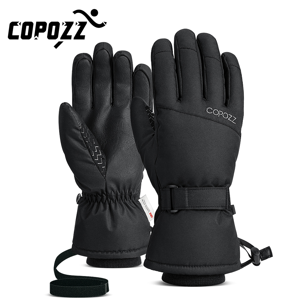 Copozz ผู้ชายผู้หญิงถุงมือสกีฤดูหนาวกันน้ํา Ultralight ถุงมือสโนว์บอร์ดรถจักรยานยนต์ขี่หิมะอุ่นถุงมือกันลม