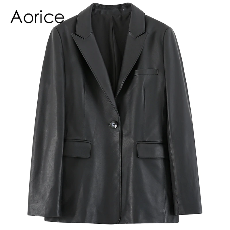 ze Frauen Echtes Leder Jacke Mantel 2021 Marke Neue Weibliche Echte Schafe Leder Jacken Mäntel CT104