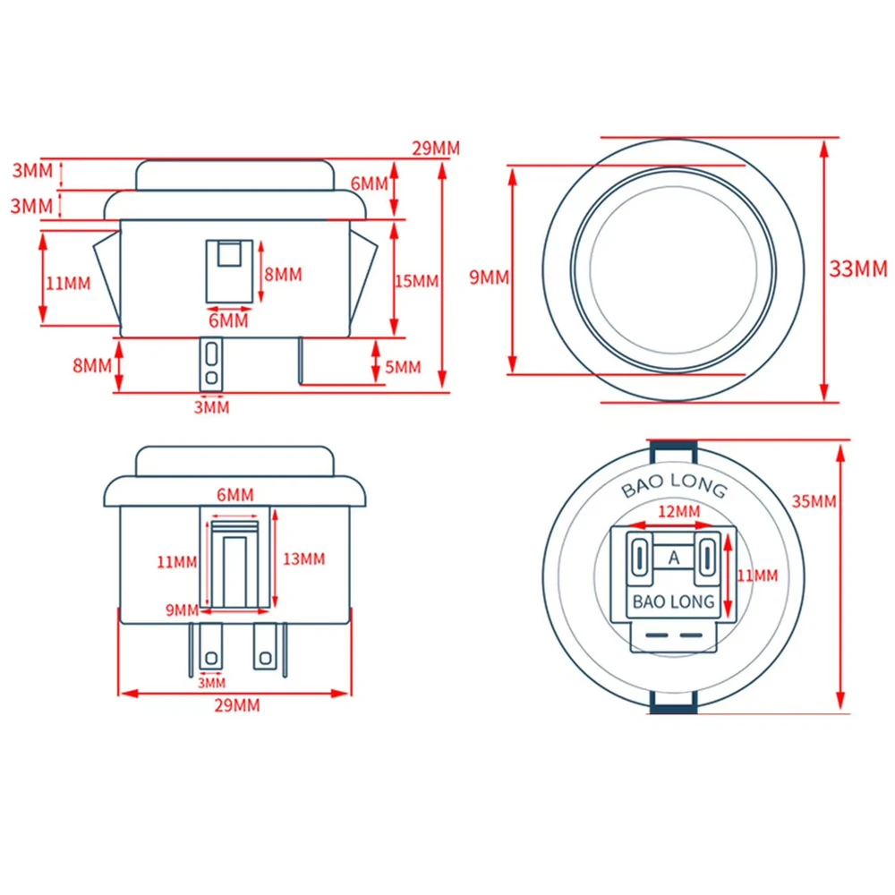 5V / 12V Arcade Beleuchtete Led Push Button 24MM 30MM Licht Runde Kopie SANWA OBSC für Arcade-Spiel Gaminator DIY Joytick Konsole