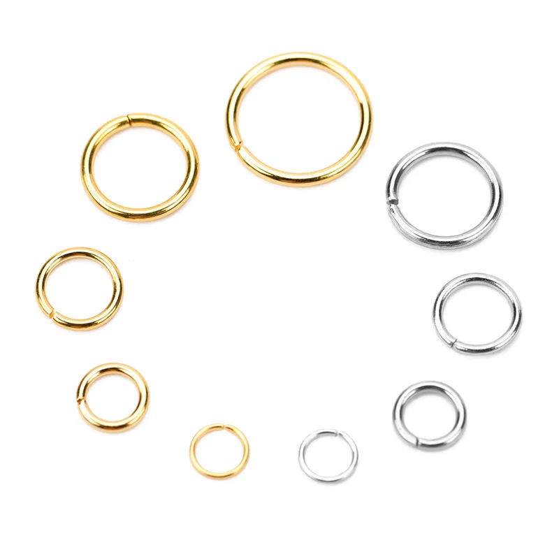 100 pezzi PVD non tramonterà mai anelli di salto aperti in acciaio inossidabile 4/5/6/8/10mm anelli divisi connettori collana braccialetto accessori di gioielli