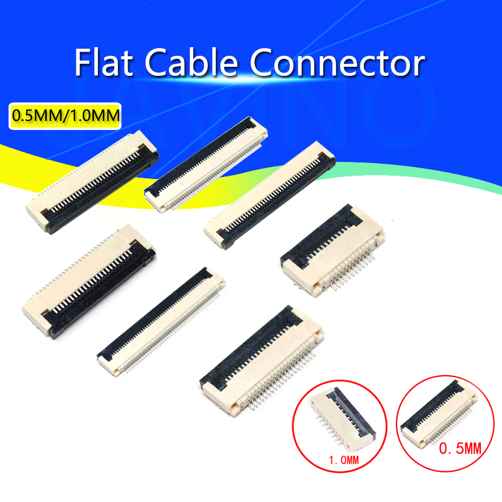 10 Uds 0,5mm/1mm paso bajo enchufe tipo clamshell FPC FFC conector de Cable plano 4P 5P 6P 8P 10P 12P 14P 16P 20P 22P 24P 30P 34P