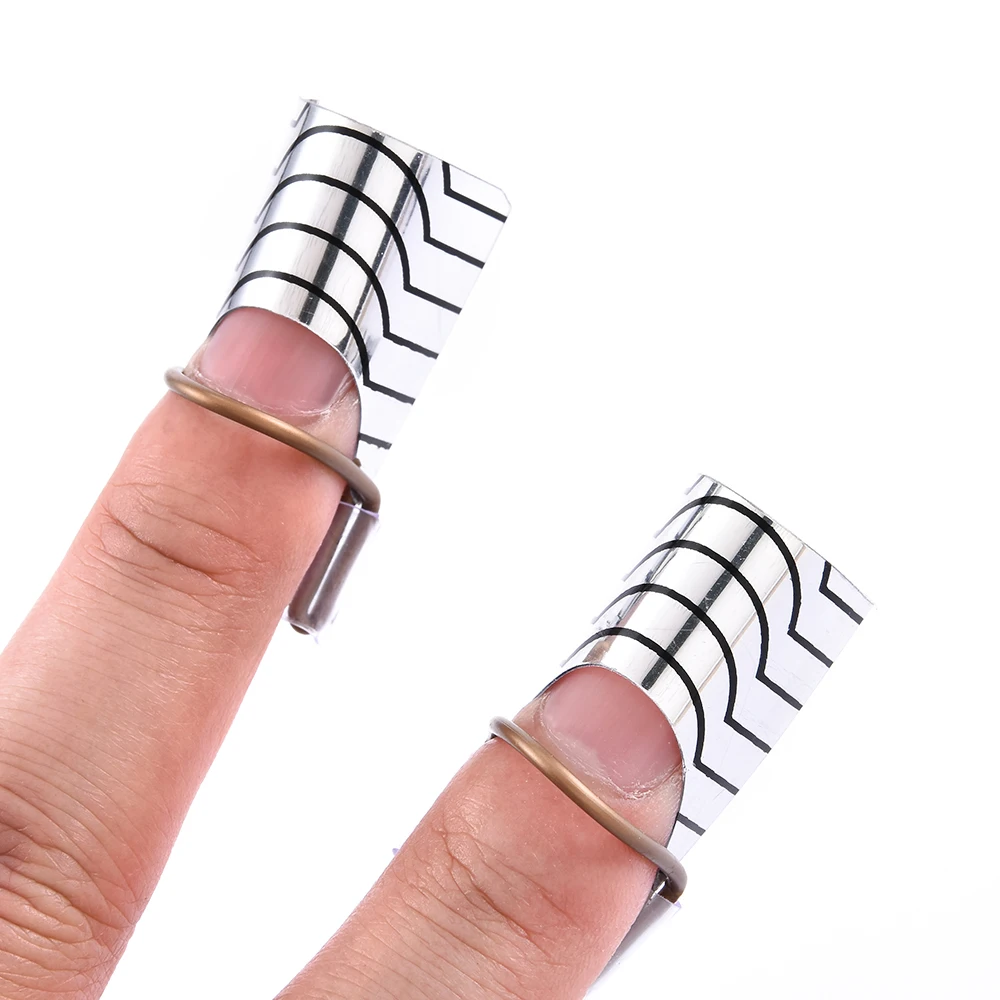 Paletas de extensión de uñas de aluminio reutilizables, formas de puntas, pegatina de extensión para decoración de uñas, guía de forma, plantilla, herramientas de manicura, 10 Uds.