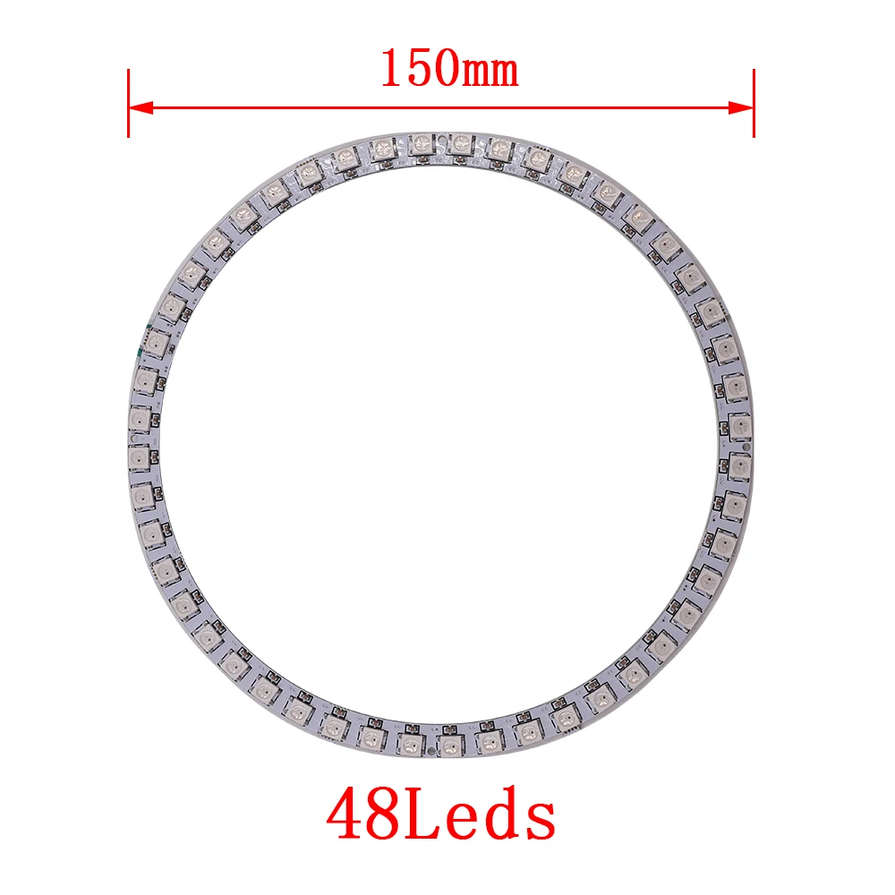 5v ledリングハードストリップWS2812B rgbライト30センチメートル50ミリメートル60ミリメートル70ミリメートル90ミリメートル110ミリメートル150ミリメートル170ミリメートル天使の目ledヘッドライト電球車