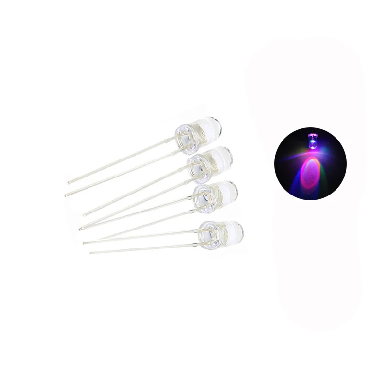 50 pz/lotto F5 rotondo 5mm veloce/lento RGB Flash rosso verde blu arcobaleno Multi colore diodo luminescente rotondo LED colore pieno fai da te